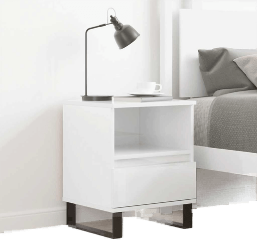 Vidaxl Nattbord høyglans hvit 40x35 cm