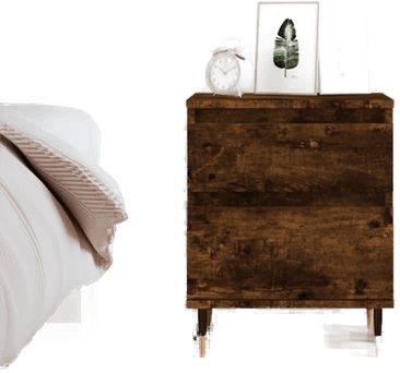 Vidaxl Nattbord røkt eik 40x35 cm