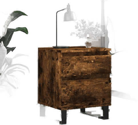 Vidaxl Nattbord røkt eik 40x35 cm