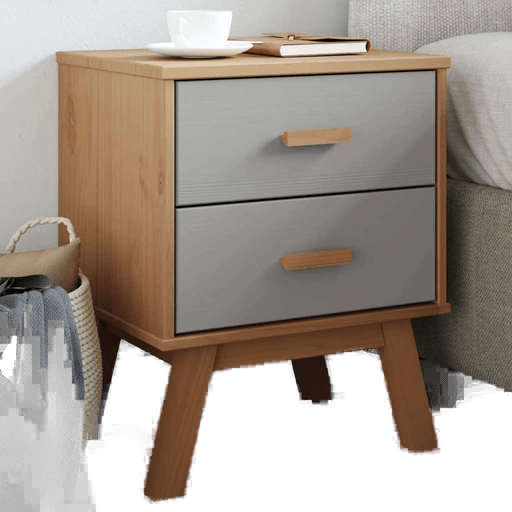 Vidaxl Nattbord OLDEN grå brun