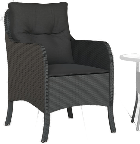 Vidaxl Hagestoler med puter 2 stk svart