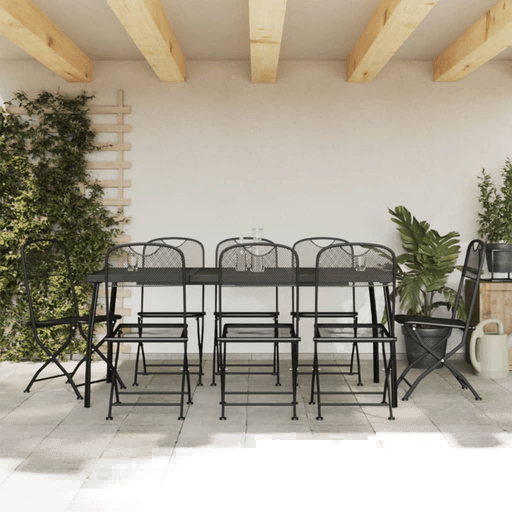 Vidaxl Utendørs spisestue 9 deler