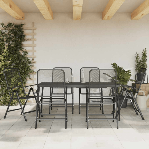 Vidaxl Utendørs spisestue 7 deler