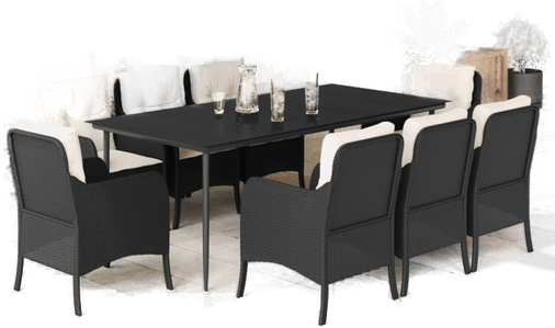 Vidaxl Hagespisegruppe 9 deler