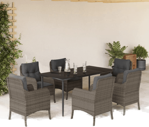 Vidaxl Hagespisegruppe 7 deler grå