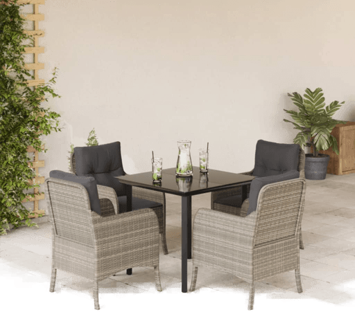 Vidaxl Hagespisegruppe 5 deler lysegrå