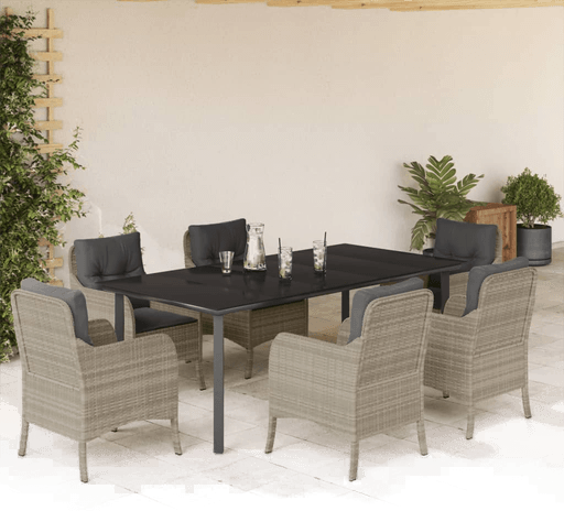 Vidaxl Hagespisegruppe 7 deler lysegrå