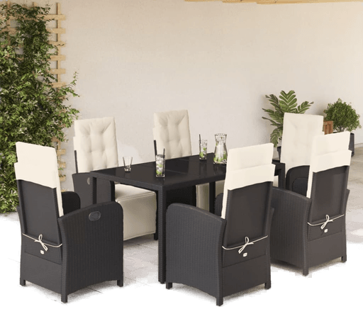 Vidaxl Hagespisegruppe 7 deler svart