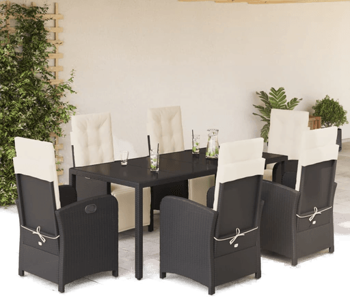 Vidaxl Hagespisegruppe 7 deler svart