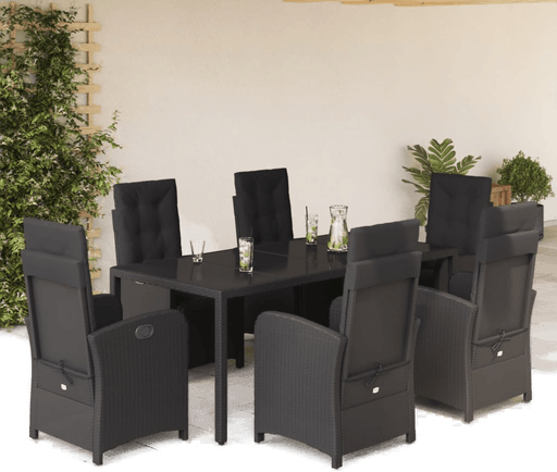 Vidaxl Hagespisegruppe 7 deler svart