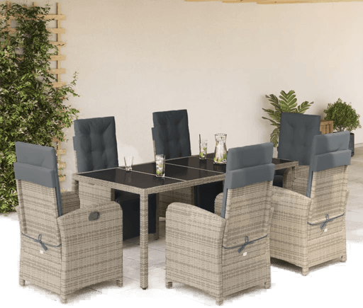 Vidaxl Hagespisegruppe 7 deler grå