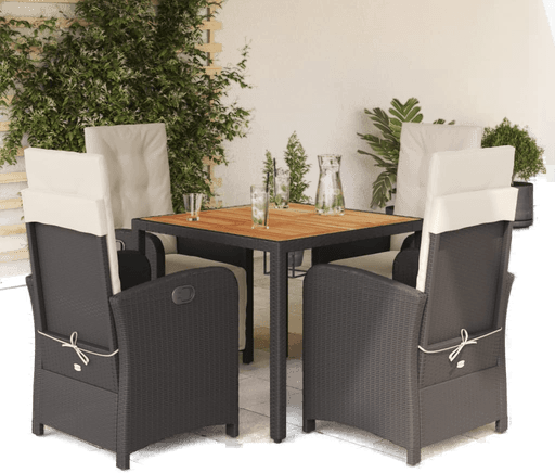 Vidaxl Hagespisegruppe 5 deler svart