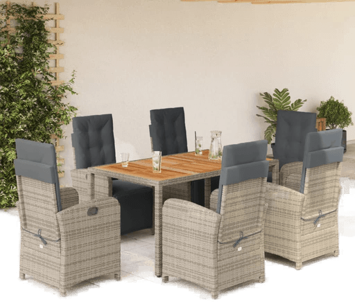 Vidaxl Hagespisegruppe 7 deler grå