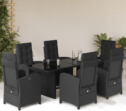 Vidaxl Hagespisegruppe 7 deler svart