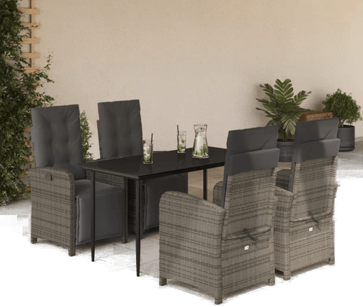 Vidaxl Hagespisegruppe 5 deler grå