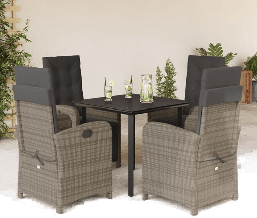 Vidaxl Hagespisegruppe 5 deler grå