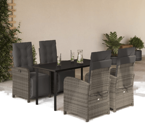 Vidaxl Hagespisegruppe 5 deler grå