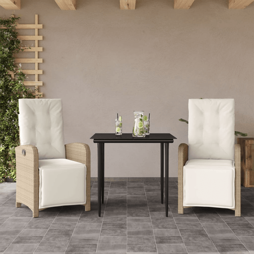 Vidaxl Bistrosett 3 deler beige