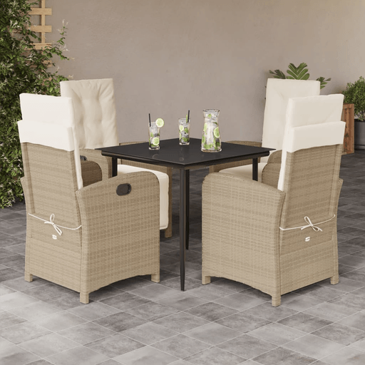 Vidaxl Hagespisegruppe 5 deler beige