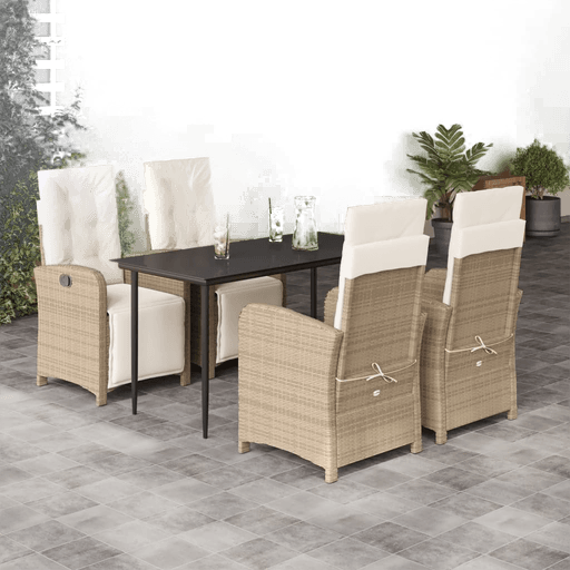 Vidaxl Hagespisegruppe 5 deler beige