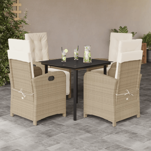 Vidaxl Hagespisegruppe 5 deler beige