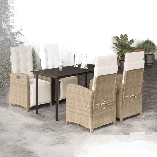 Vidaxl Hagespisegruppe 5 deler beige