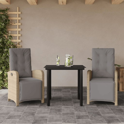 Vidaxl Bistrosett 3 deler beige