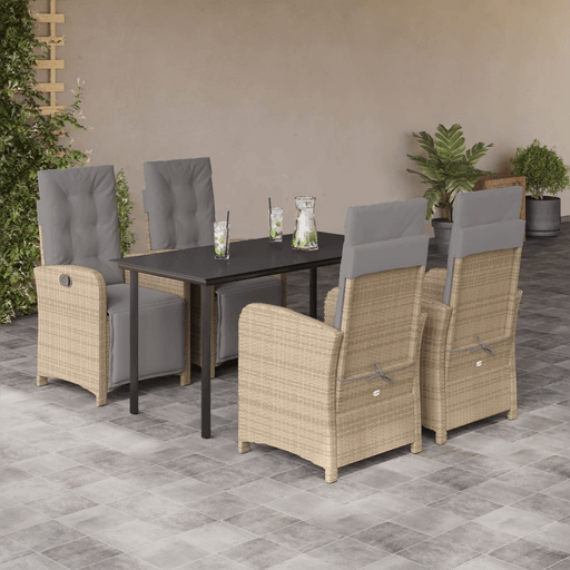 Vidaxl Hagespisegruppe 5 deler beige