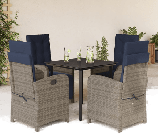 Vidaxl Hagespisegruppe 5 deler grå