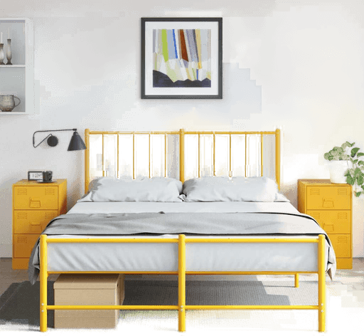 Vidaxl Nattbord 2 stk sennepsgul 34,5 x 39 x 62 cm