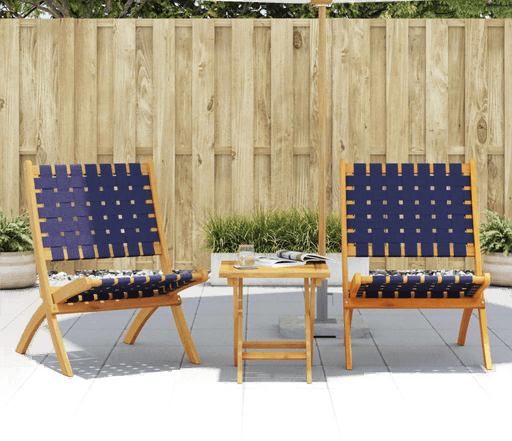 Vidaxl Sammenleggbare hagestoler 2 stk mørkeblå