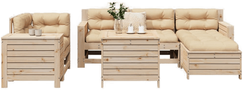 Vidaxl Hagesofasett 7 deler