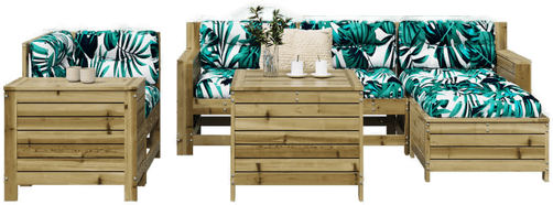 Vidaxl Hagesofasett 7 deler