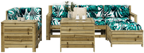 Vidaxl Hagesofasett 7 deler