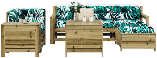 Vidaxl Hagesofasett 7 deler