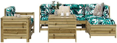 Vidaxl Hagesofasett 7 deler