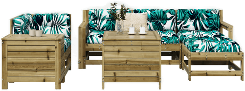 Vidaxl Hagesofasett 7 deler