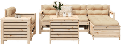 Vidaxl Hagesofasett 7 deler