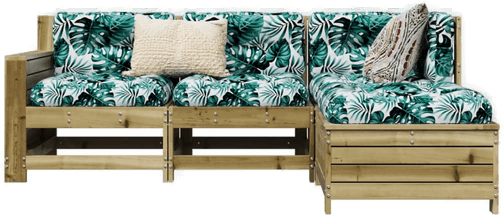 Vidaxl Hagesofasett 4 deler