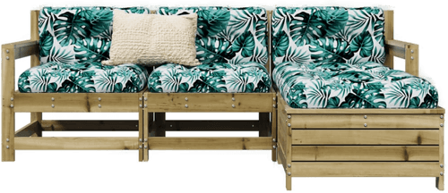 Vidaxl Hagesofasett 4 deler