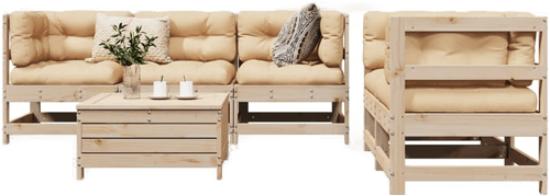 Vidaxl Hagesofasett 6 deler