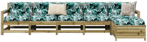 Vidaxl Hagesofasett 6 deler