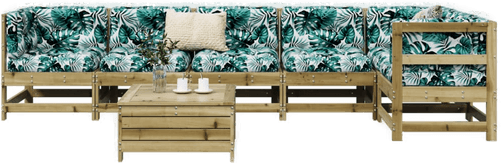 Vidaxl Hagesofasett 7 deler