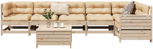 Vidaxl Hagesofasett 7 deler