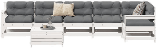 Vidaxl Hagesofasett 7 deler