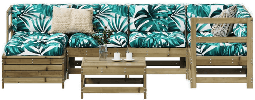 Vidaxl Hagesofasett 7 deler