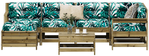 Vidaxl Hagesofasett 7 deler