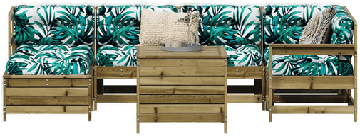 Vidaxl Hagesofasett 7 deler