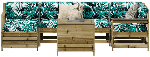 Vidaxl Hagesofasett 7 deler