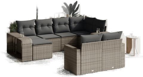 Vidaxl Hagesofagruppe 10 deler grå